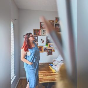 Plus size (2X) 90's Y2K, Vintage, Serengeti Jean Dress, pockets, 100% Cotton